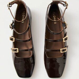 ALOHAS Luke Onix Coffee Brown Leather Ballet Flats | Size: EU 38/US 7-7.5